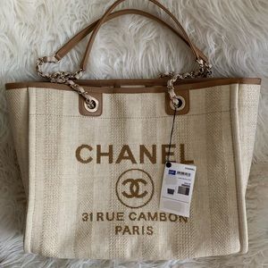 Chanel Small Beige Tan Deauville